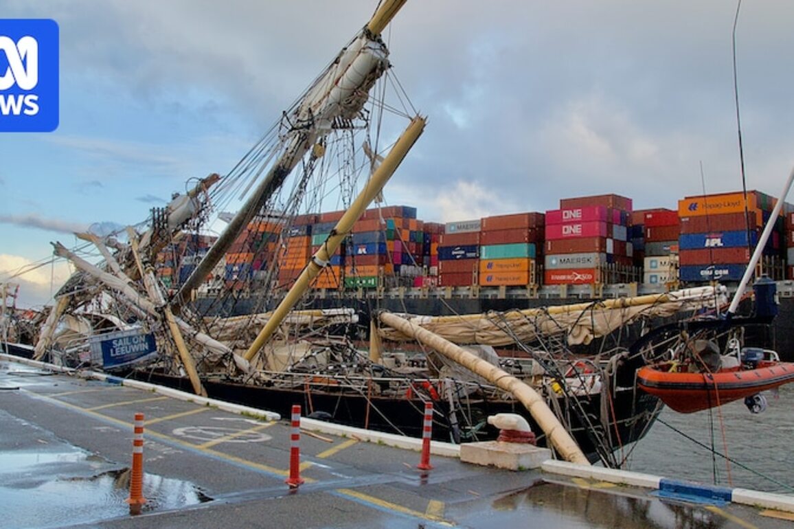 STS Leeuwin crew members had narrow escape in container ship collision, ATSB report finds