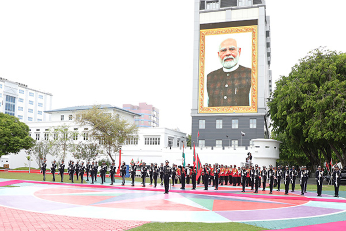 Maldives National Defence Force presents PM Modi with 'Haiykolhu' as gesture of hospitality