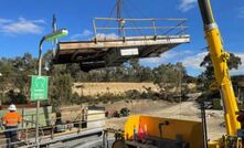 The leach tank platform being removed at Kaiser Reef's Maldon gold plant.