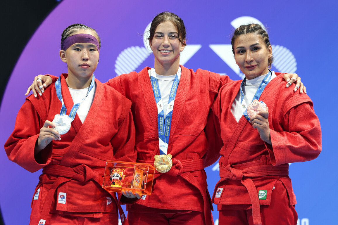 (SP)CHINA-CHENGDU-THE WORLD GAMES 2025-SAMBO-WOMEN'S COMBAT -72KG-AWARDING CEREMONY (CN)