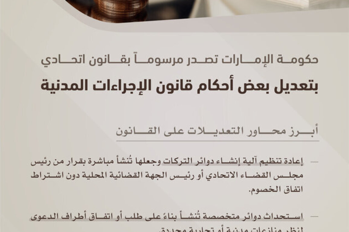 UAE government issues Federal Decree-Law amending certain provisions of Civil Procedures Code