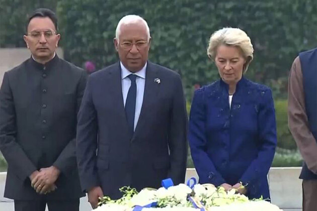 EU Presidents lay wreath at Raj Ghat in honour of Mahatma Gandhi
