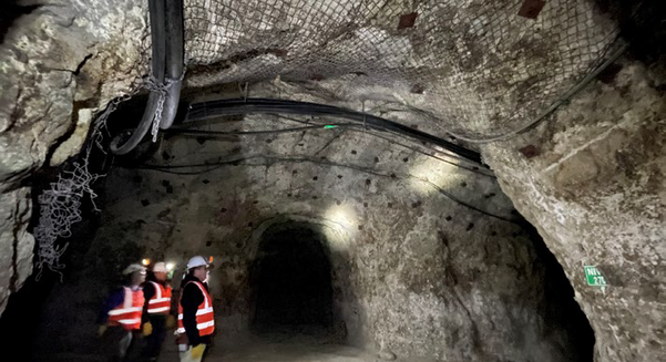 Underground workings at Cerro Bayu