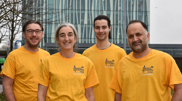 The team behind the Aberdeen Geothermal Feasibility Pilot: Dr David Cornwell, Professor Clare Bond, postgraduate researcher Tristan Roberts and Dr Vahid Vaziri