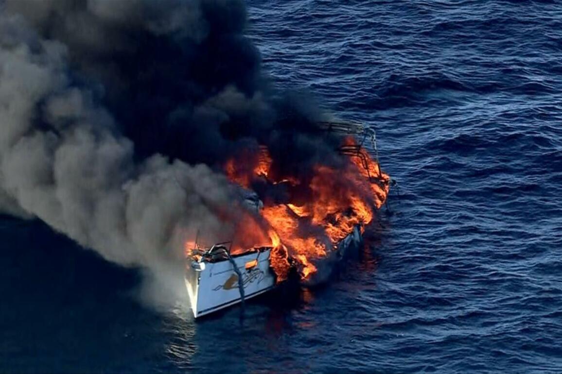 Rottnest Island boat fire- Emergency services respond after 50ft mega yacht catches fire off Rotto