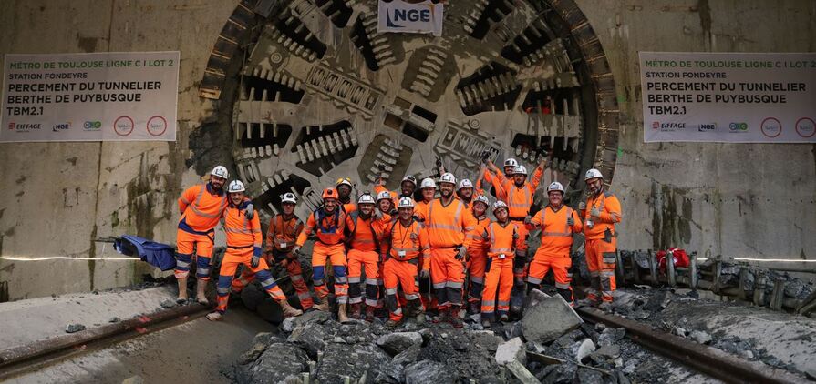 A TBM named Berthe de Puybusque, working on the Toulouse Metro has broken through at the Fondeyre station in France as part of the Line C project