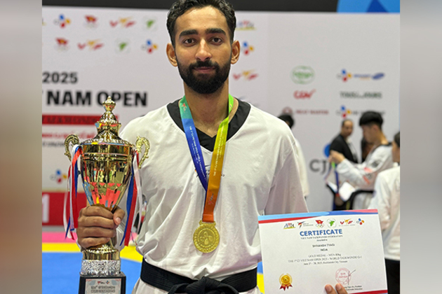 Shivansh Tyagi clinches gold at 2025 CJ Vietnam Open Taekwondo Championship