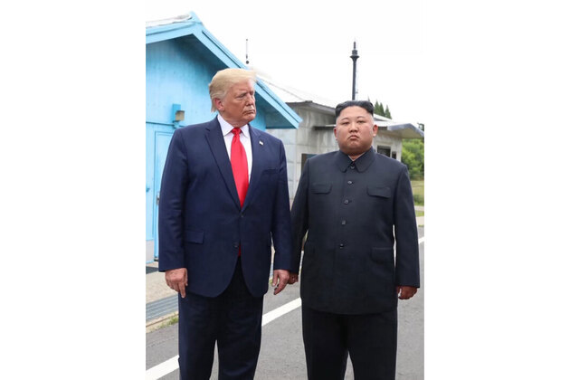 Trump shares throwback "unfriendly look" post with Kim Jong Un, says "we get along great"