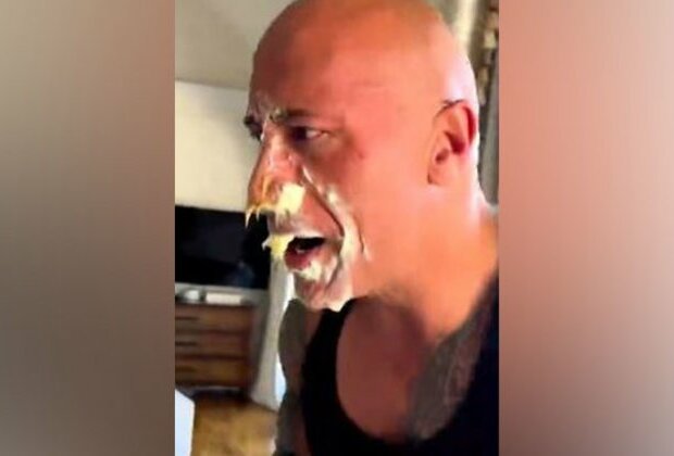 Dwayne Johnson gets a 'peanut butter slam' from his daughter