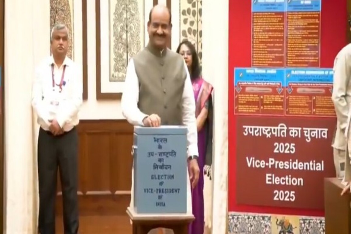 LS Speaker Birla casts vote in Vice Presidential elections