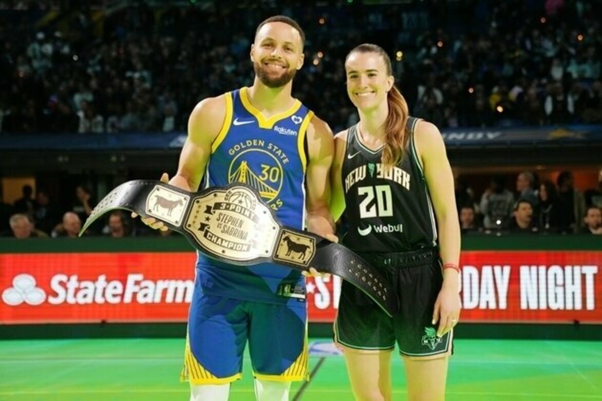 Stephen Curry-Sabrina Ionescu 3-point rematch off