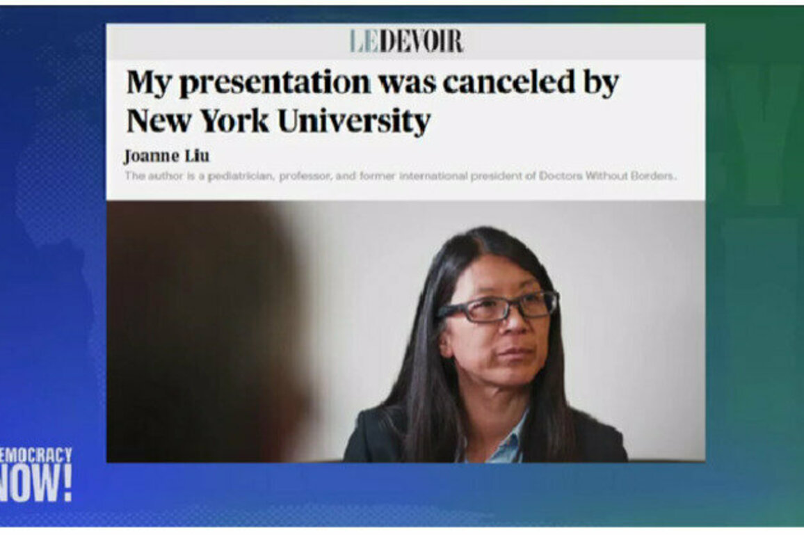 "We Are Killing the Essence of What the University Is": Dr. Joanne Liu on NYU Canceling Her Talk
