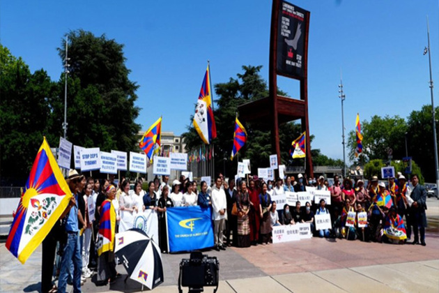 Tibetans, Chinese activists hold peaceful protest in Geneva amid UNHRC session, highlight China's repression