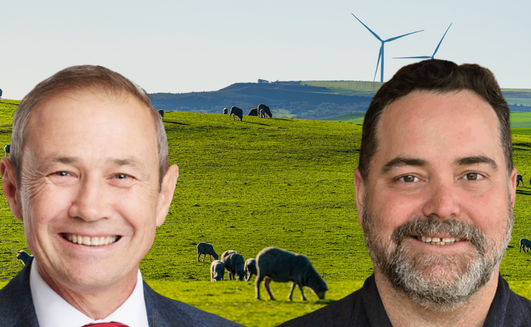 Green groups slam WA’s fast-track plan for renewable projects. Pictured: premier Roger Cook with Conservation Council WA executive director Matt Roberts.