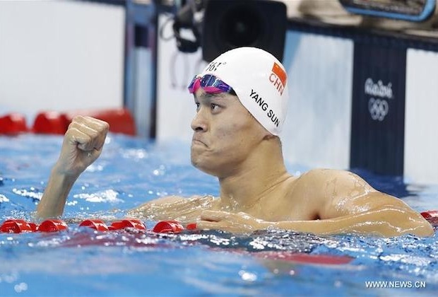 Sun Yang wins first swimming Gold Medal for China at Rio Olympics