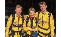 Skydive marks the end of disaster-plagued charity bike ride