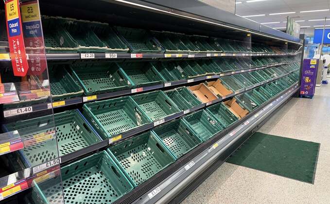 Empty shelves in Shetland supermarket (image by Alistair Carmichael) 