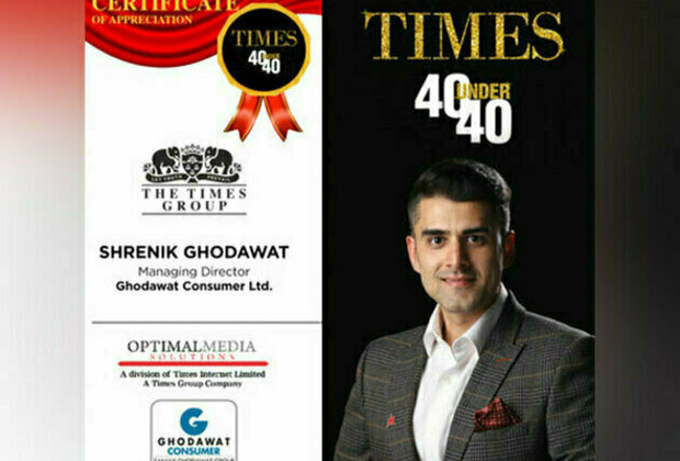 Shrenik Ghodawat conferred with 'Times 40 Under 40' award