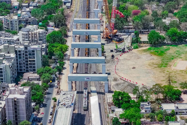 Mumbai-Ahmedabad bullet train project installs five heavy portal beams over Ahmedabad tracks in 22 days