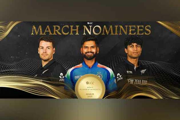 Shreyas Iyer among ICC Men's Player of the Month nominees for March 2025