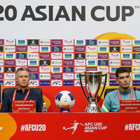 (SP)CHINA-SHENZHEN-FOOTBALL-AFC U20-AUS VS KSA-PRESS CONFERENCE(CN)