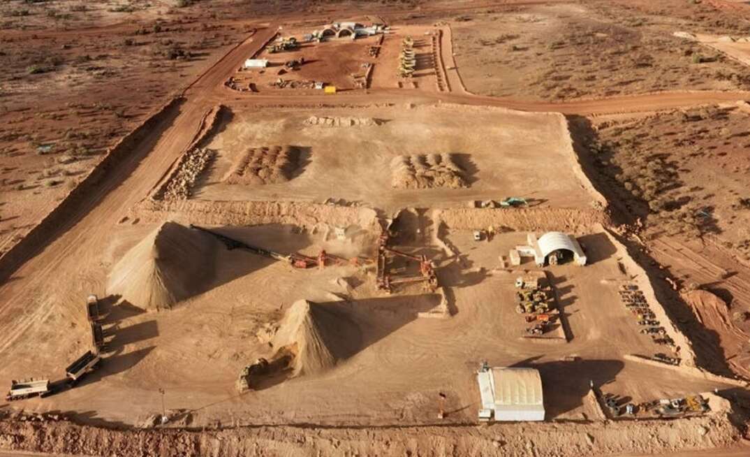 The Crown Prince ROM, crusher and crushed ore product stockpile area