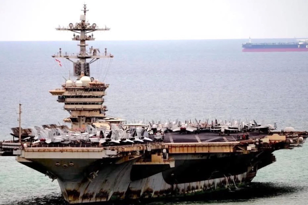 Aircraft carrier USS Abraham Lincoln docks in Laem Chabang, Thailand