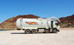 An NWA garbage truck parked up at Hearsons Cove on the Burrup Peninsula in Dampier, WA