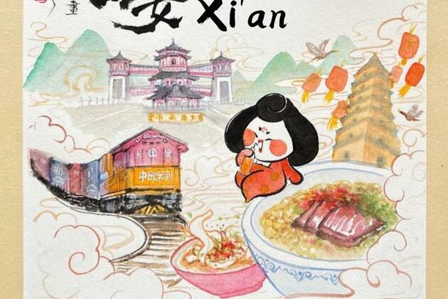 Hand-painted Postcards | Follow China's Tang Niu to amazing Central Asian cities
