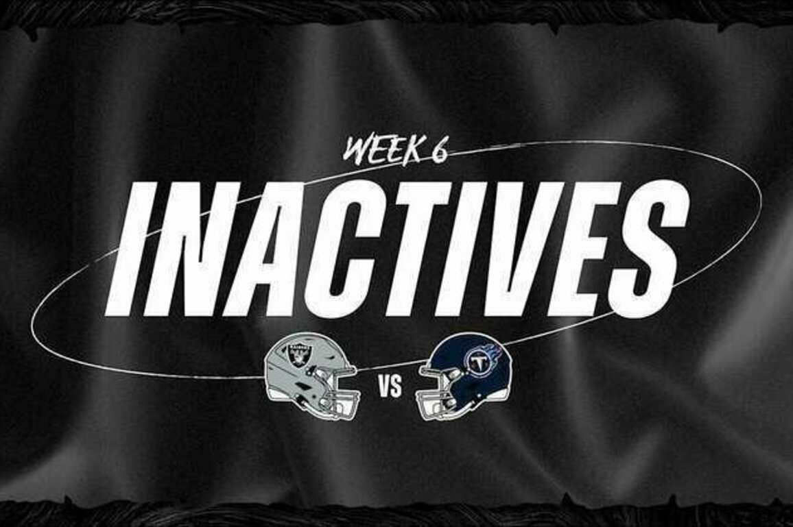 Las Vegas Raiders Week 6 Inactives vs. Tennessee Titans