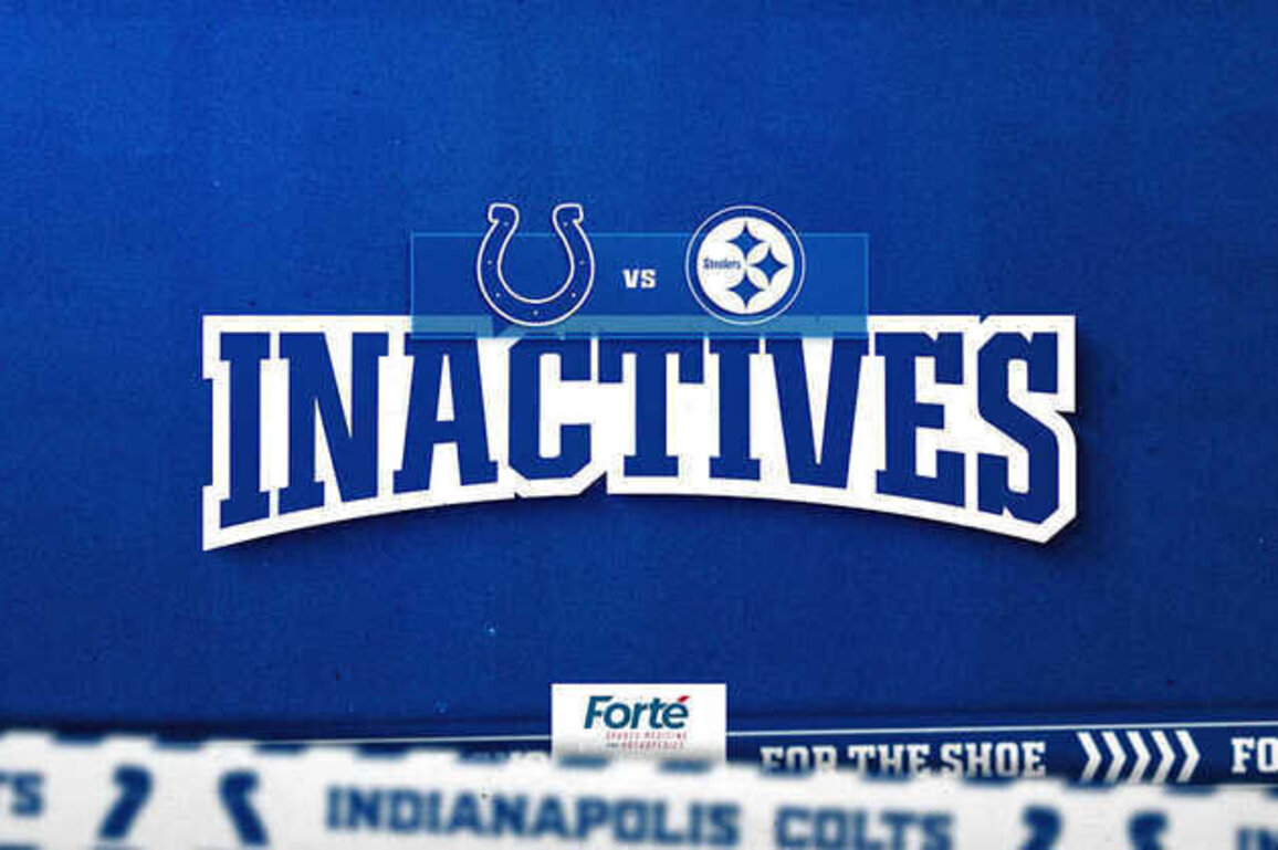 Colts announce 7 inactive players for Week 9 game at Steelers