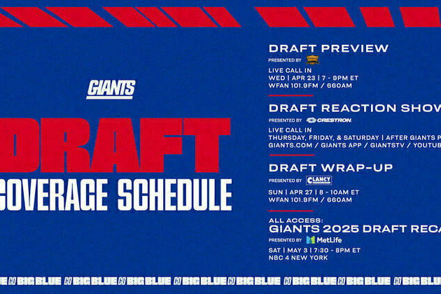 Giants announce expanded draft coverage on WFAN & NBC 4 New York