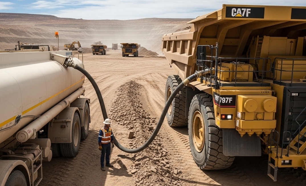 Abastecimento de caminhão diesel combustível