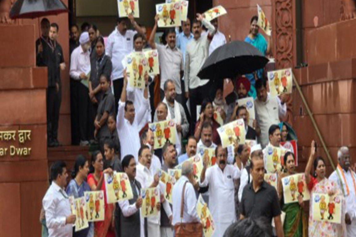 INDIA bloc continues protest against Bihar SIR; display posters with caricatures of PM Modi, EC
