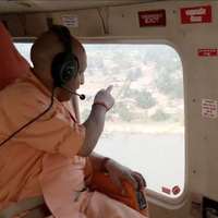 UP CM Yogi conducts aerial survey of Bahraich boat tragedy site