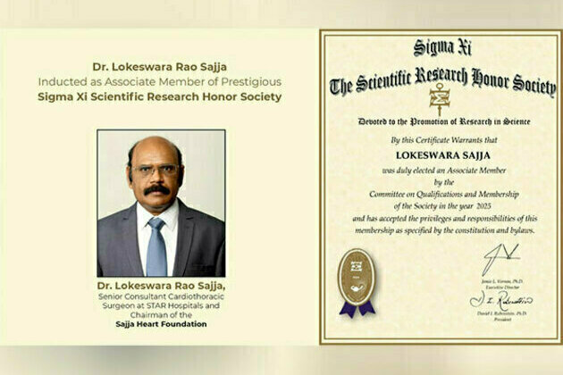 Renowned Indian Cardiac Surgeon Dr. Lokeswara Rao Sajja Inducted as Associate Member of Prestigious Sigma Xi Scientific Research Honor Society