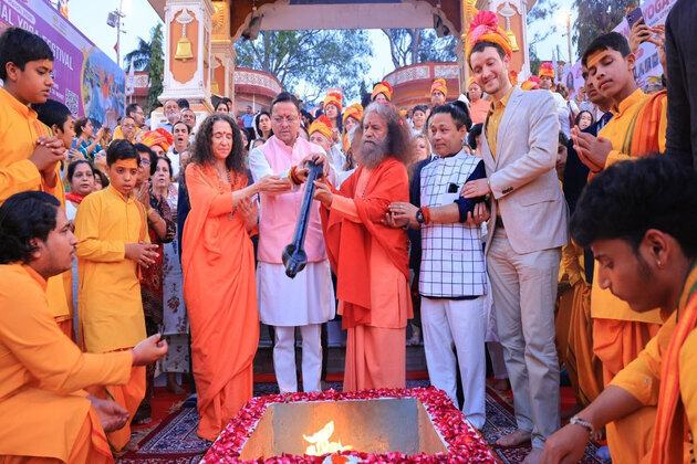 Uttarakhand CM Pushkar Singh Dhami participates in 38th International Yoga Festival