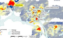 Alvos do projeto de ouro Cajueiro, da Altamira Gold, no Pará/Divulgação