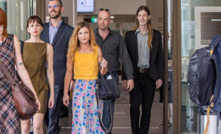 Stolarski (centre) with other members of the anti-Woodside plot