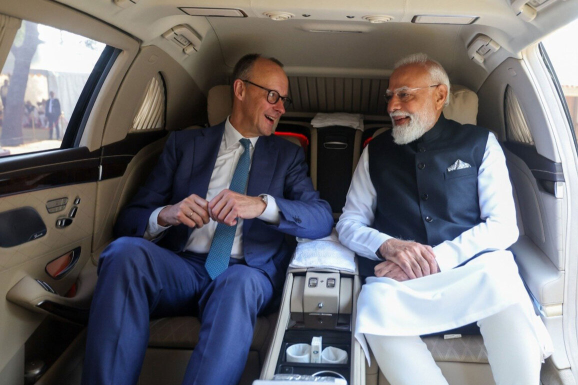 PM Modi shares car ride with German Chancellor Merz, highlighting growing India-Germany ties