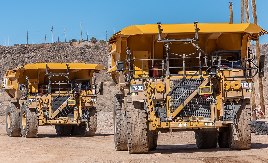 Autonomous trucks at Bagdad with the radar_lidar equipment mounted in front