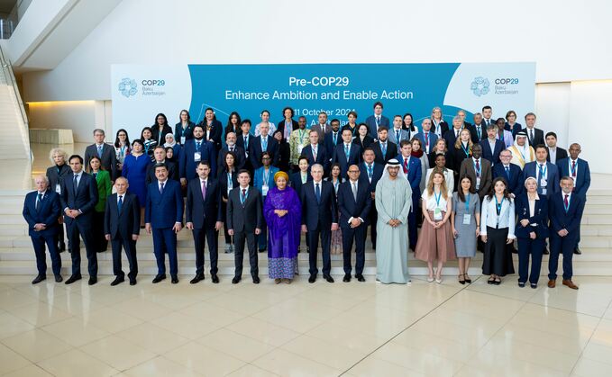 Group photo at the pre-COP meeting in Baku, Azerbaijan | Credit: COP29 Presidency