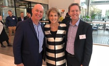 Qteq CEO Simon Ashton, Australia's minister for jobs and innovation Michaelia Cash, and Qteq CTO Dr Tim Hopper