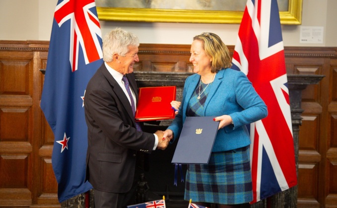 (L-R) Damien O'Connor, NZ's Minister of Agriculture, Trade & Export Growth, and International Trade Secretary Anne-Marie Trevelyan | Credit: DIT