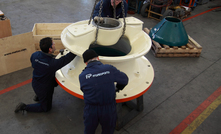 Frantoparts experts preparing a GP cone crusher for delivery. Photo: Frantoparts