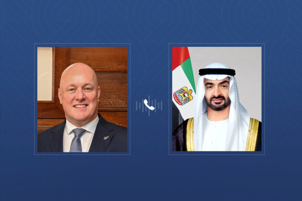 UAE President receives phone call from Prime Minister of New Zealand on regional developments