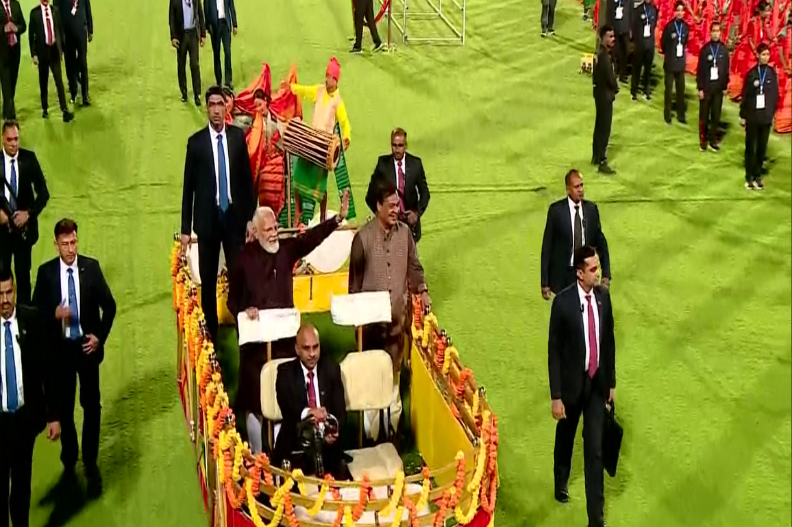 Assam: PM Modi holds roadshow in Guwahati ahead of his participation in 'Bagurumba Dwhou 2026',