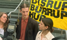 Woodside protestors outside of court