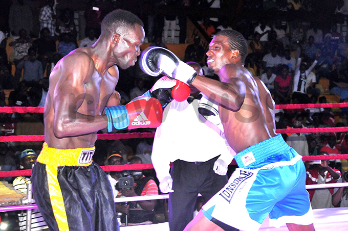 iwanuka lands a punch in the shortlived fight hoto by ilvano ibuuka