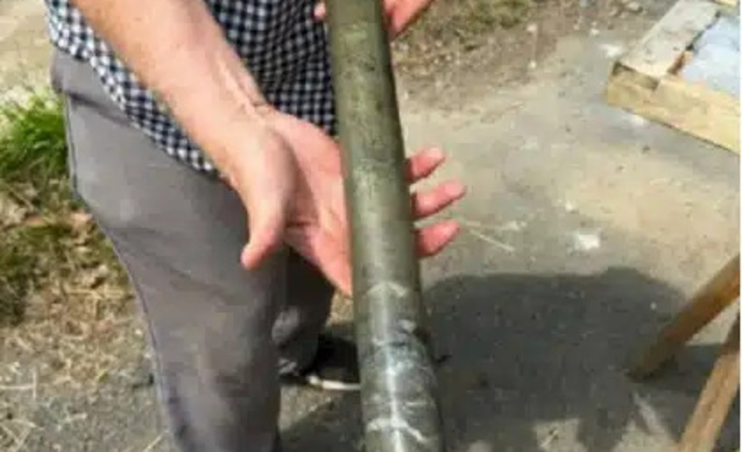 Massive VMS sample from third drill hole
